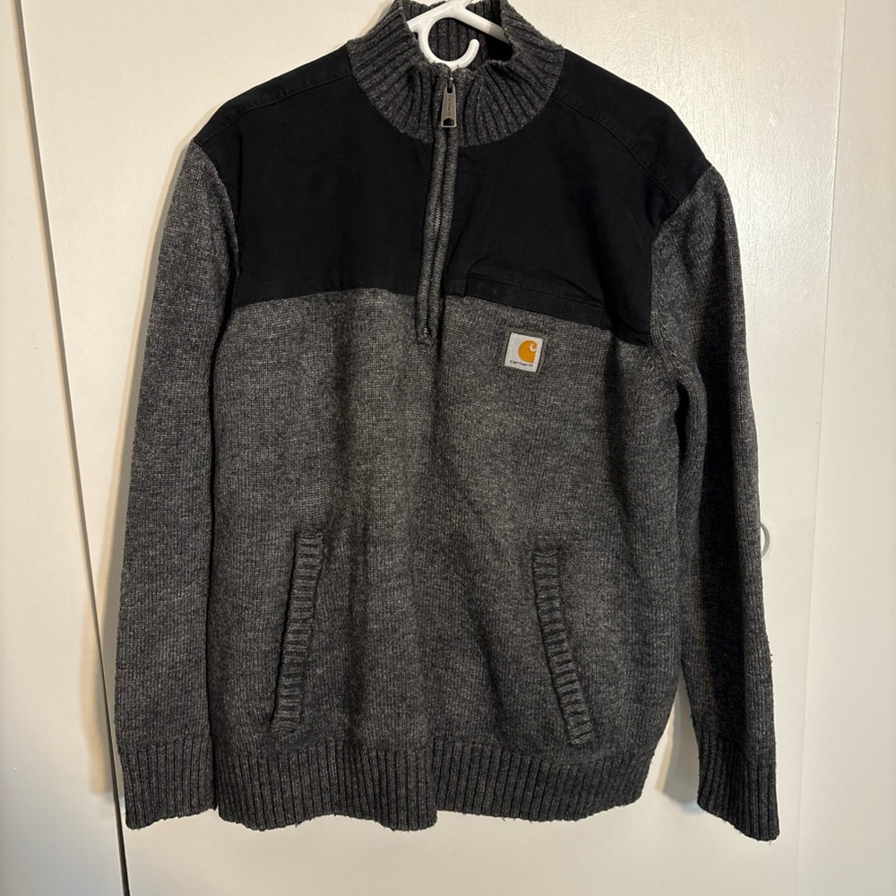 Carhartt Men's Wool Blend Quarter Zip Jumper Sweater Size XL
